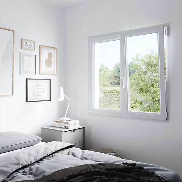 Fenêtre PVC blanc 2 vantaux oscillo-battante double vitrage — Green Confort